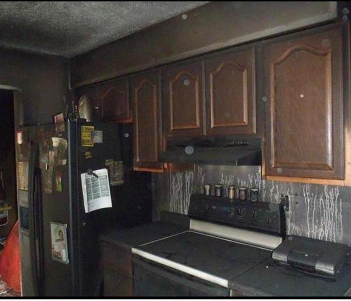 fire damaged kitchen